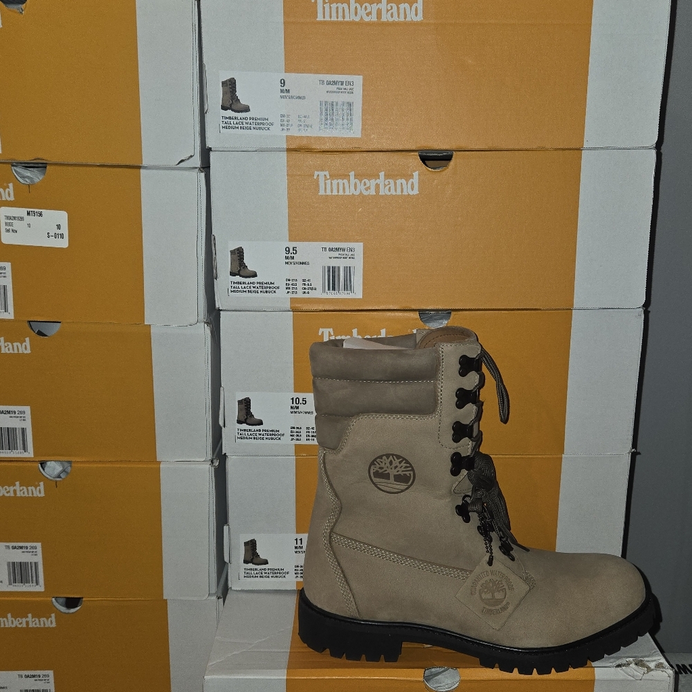 Mens Timberland 40 Below Waterproof Super Boots Beige Nubuck Leather